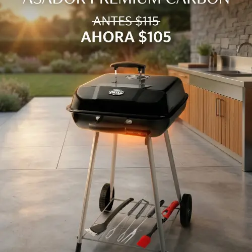 Kit Asador de Carbón con Ruedas Expert Grill 17.5” + Accesorios's photo #1