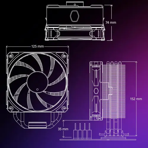 Disipador Cooler Master Hyper 212 Pro aRGB con Ventilador PWM 120mm's photo #10