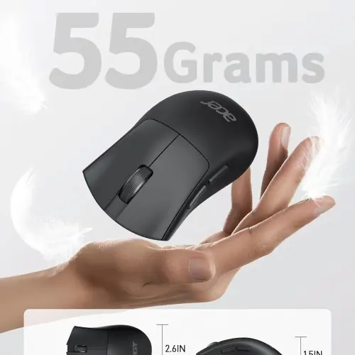 Mouse Acer Inalámbrico 1200 DPI con Receptor USB 2.4GHz – Negro — imagen 2