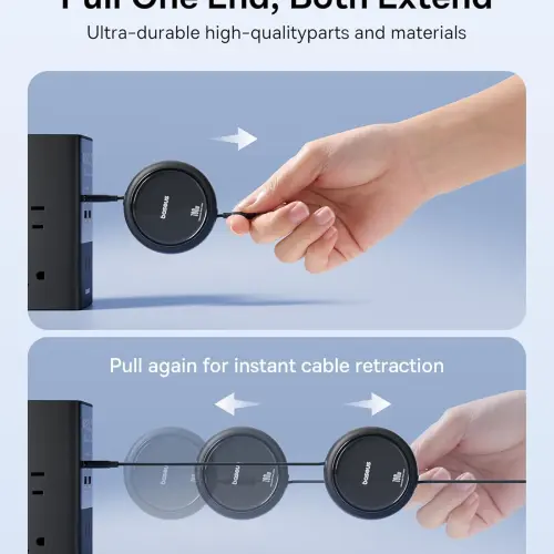 Cable Retráctil Baseus USB-C a USB-C 100W Carga Rápida's photo #2