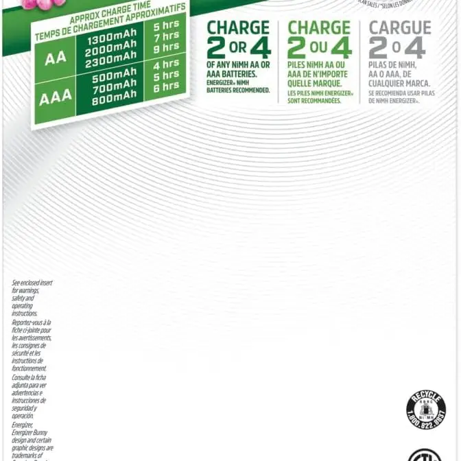 Cargador Energizer AA/AAA con 4 Pilas Recargables — imagen 9