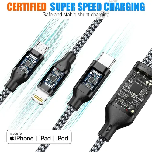 Cable de Carga 3 en 1 Xnewcable — 1.2m, Nylon Trenzado's photo #4