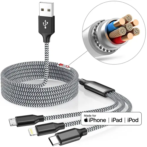 Cable de Carga 3 en 1 Xnewcable — 1.2m, Nylon Trenzado's photo #5