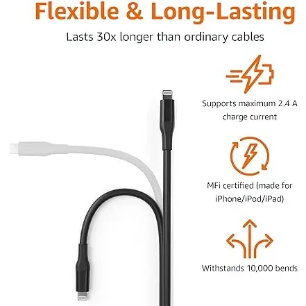Cable USB-A a Lightning 3m AmazonBasics MFi's photo #3
