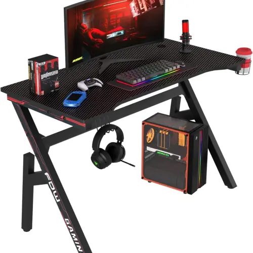 Mesa Gaming BestOffice 47" con Fibra de Carbono Roja's photo #1