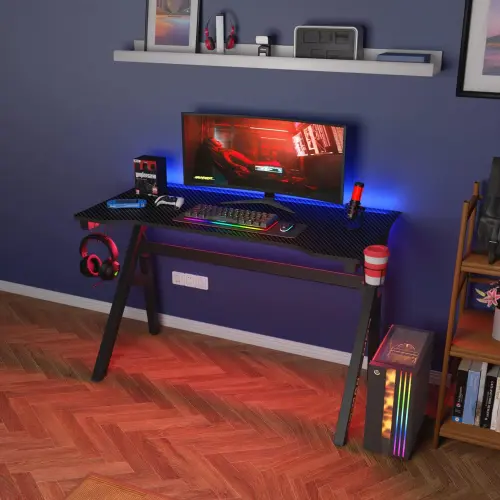 Mesa Gaming BestOffice 47" con Fibra de Carbono Roja's photo #1