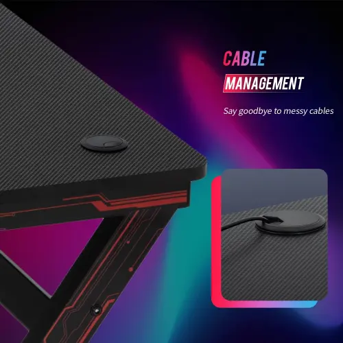 Mesa Gaming BestOffice 47" con Fibra de Carbono Roja's photo #6