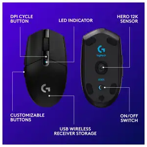 Logitech G305 LIGHTSPEED Mouse Gamer Inalámbrico miniatura 6