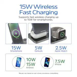 Energizer Base de Carga Magnética 3 en 1 15W MagSafe/Qi2 miniatura 4
