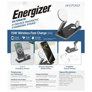 Energizer Base de Carga Magnética 3 en 1 15W MagSafe/Qi2 miniatura 3