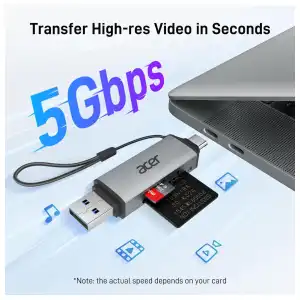 Acer Lector de Tarjetas SD USB-C y USB-A 3.0 Dual Slot miniatura 2