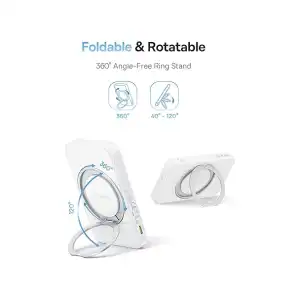 Power Bank Magnético Baseus PicoGo 5000mAh 15W Qi2 con Soporte miniatura 4