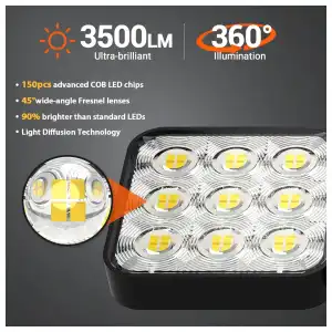 Luces Solares LED Exteriores 3500LM con Sensor de Movimiento PIR, 3 Cabezales Ajustables, Impermeables IP para Patio, Jardín, Garaje y Seguridad del Hogar (Pack de 2) miniatura 2