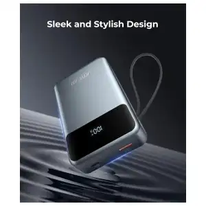 Power Bank JOYFAR 30000mAh con Cables Integrados y Carga Rápida 22.5W, Batería Portátil de Alta Capacidad con Salidas Múltiples para Cargar Hasta 4 Dispositivos Simultáneamente, Pantalla LED miniatura 8