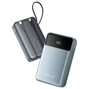 Power Bank JOYFAR 30000mAh con Cables Integrados y Carga Rápida 22.5W, Batería Portátil de Alta Capacidad con Salidas Múltiples para Cargar Hasta 4 Dispositivos Simultáneamente, Pantalla LED miniatura 1