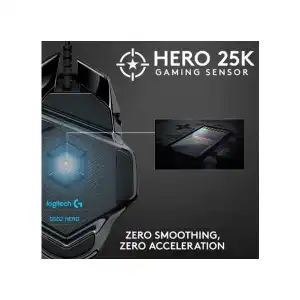 Combo Gamer Logitech G502 HERO con Mouse Pad HP Pavilion 300, Mouse de Alta Precisión 25,600 DPI con Botones Programables y Alfombrilla Antideslizante para Gaming y Oficina miniatura 7