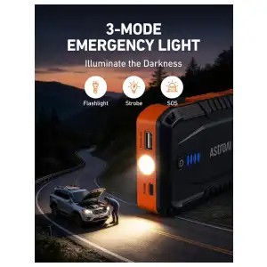 Arrancador Portátil AstroAI S8 1500A 12V con Power Bank, Linterna LED y Cables Inteligentes para Motores Gasolina 6.0L y Diésel 3.0L miniatura 6
