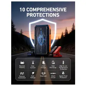 Arrancador Portátil AstroAI S8 1500A 12V con Power Bank, Linterna LED y Cables Inteligentes para Motores Gasolina 6.0L y Diésel 3.0L miniatura 7