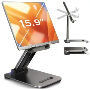 Soporte Ajustable LISEN para Tablet e iPad hasta 15.9” Plegable con Altura y Ángulo Regulables para Escritorio miniatura 1