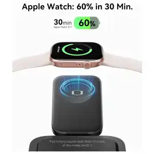 Estación de Carga Inalámbrica INIU 3 en 1 Qi2 15W Plegable para iPhone, Apple Watch y AirPods con Adaptador 30W miniatura 4
