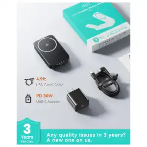 Estación de Carga Inalámbrica INIU 3 en 1 Qi2 15W Plegable para iPhone, Apple Watch y AirPods con Adaptador 30W miniatura 6