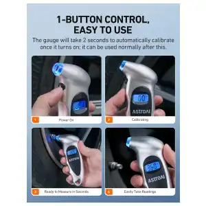 Medidor Digital de Presión para Neumáticos AstroAI 150 PSI con Pantalla LCD Retroiluminada para Autos, Camiones, Motos y Bicicletas miniatura 4
