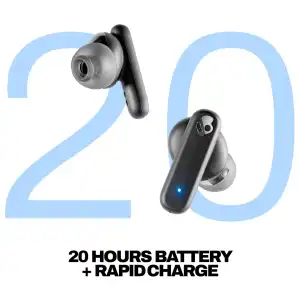 Audífonos Inalámbricos Skullcandy Smokin’ Buds Bluetooth True Black con 20 Horas de Batería, Micrófono e IPX4 miniatura 3