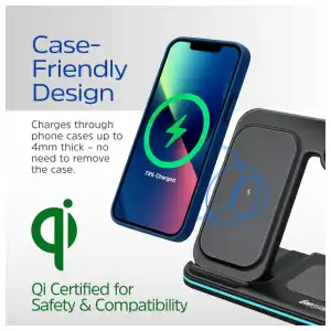 Cargador Inalámbrico Energizer 3 en 1 Qi 15W RGB para iPhone, AirPods, Apple Watch y Android miniatura 5