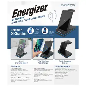 Cargador Inalámbrico Energizer 3 en 1 Qi 15W RGB para iPhone, AirPods, Apple Watch y Android miniatura 5