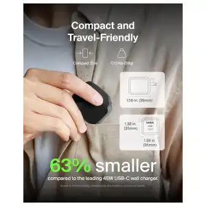 Cargador Belkin 45W USB-C con Cable USB-C, PD 3.1, PPS y Pines Plegables miniatura 4