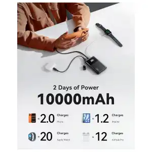 Power Bank INIU 10000mAh 45W USB-C con Cable Desmontable, Soporte y Linterna miniatura 5