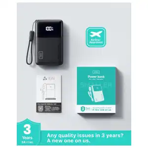 Power Bank INIU 10000mAh 45W USB-C con Cable Desmontable, Soporte y Linterna miniatura 7