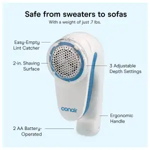 Quitapelusas Conair Portátil para Ropa, Sweaters, Muebles y Telas con 3 Ajustes miniatura 5