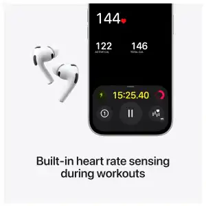 Audífonos Apple AirPods Pro 3 Inalámbricos con Cancelación de Ruido, Audio Espacial, USB-C y Sensor Cardíaco miniatura 3