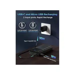 Power Bank Seaistar 50000mAh USB-C PD 30W con Pantalla Digital y Carga Rápida miniatura 2