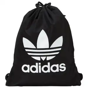 Mochila Adidas Originals Trefoil Sackpack Negro/Blanco con Cierre de Cordón y Bolsillo con Zipper miniatura 1