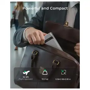 Power Bank TALIX 10000mAh 100W USB-C con Cable Integrado, Pantalla Digital y 3 Puertos miniatura 7