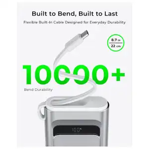 Power Bank TALIX 10000mAh 100W USB-C con Cable Integrado, Pantalla Digital y 3 Puertos miniatura 6