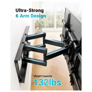 Soporte de Pared BONTEC Full Motion para TV 37–85″, 132 lb, Doble Brazo Articulado y VESA 600×400 mm miniatura 4