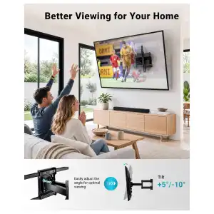 Soporte de Pared BONTEC Full Motion para TV 37–85″, 132 lb, Doble Brazo Articulado y VESA 600×400 mm miniatura 3