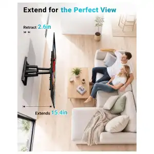 Soporte de Pared BONTEC Full Motion para TV 37–85″, 132 lb, Doble Brazo Articulado y VESA 600×400 mm miniatura 8