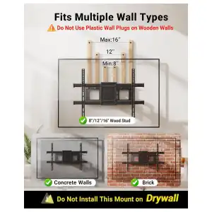 Soporte de Pared BONTEC Full Motion para TV 37–85″, 132 lb, Doble Brazo Articulado y VESA 600×400 mm miniatura 5