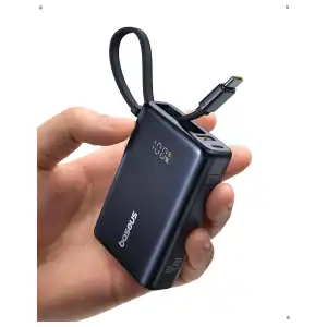Baseus PicoGo Power Bank 10000mAh 45W con Cable USB-C Integrado, 3 Salidas y Pantalla Digital miniatura 1
