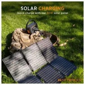 Estación de Energía Portátil WattBricks H100B Estación de Energía Portátil 99.2Wh 100W con Panel Solar Plegable y Carga USB-C miniatura 5