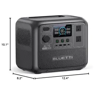 Estación de Energía Portátil BLUETTI AC70 Estación de Energía Portátil 768Wh 1000W LiFePO₄ con UPS y Carga Rápida miniatura 2