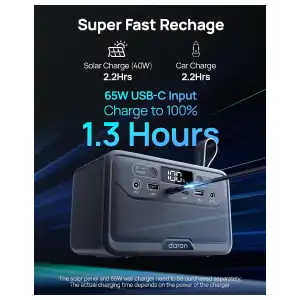 DaranEner R101 Lite 89.6Wh 100W – Estación de Energía Portátil LiFePO₄ con USB-C 100W miniatura 6
