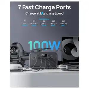 DaranEner R101 Lite 89.6Wh 100W – Estación de Energía Portátil LiFePO₄ con USB-C 100W miniatura 4