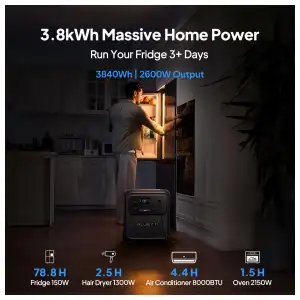 BLUETTI Elite 400 3840Wh 2600W – Estación de Energía Portátil LiFePO₄ de Gran Capacidad para Apagones miniatura 2