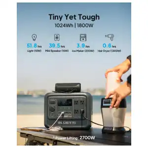 BLUETTI Elite 100 V2 Nueva 1024Wh 1800W – Estación de Energía Portátil LiFePO₄ con UPS y Carga Rápida miniatura 2