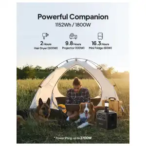 BLUETTI AC180 Nueva 1152Wh 1800W – Estación de Energía Portátil LiFePO₄ con Carga Rápida, UPS y App miniatura 3